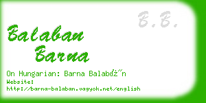 balaban barna business card